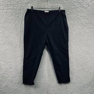 Chicos So Slimming Womens Crop Pants 1.5 Medium 10 Black Side‎ Zip Stretch